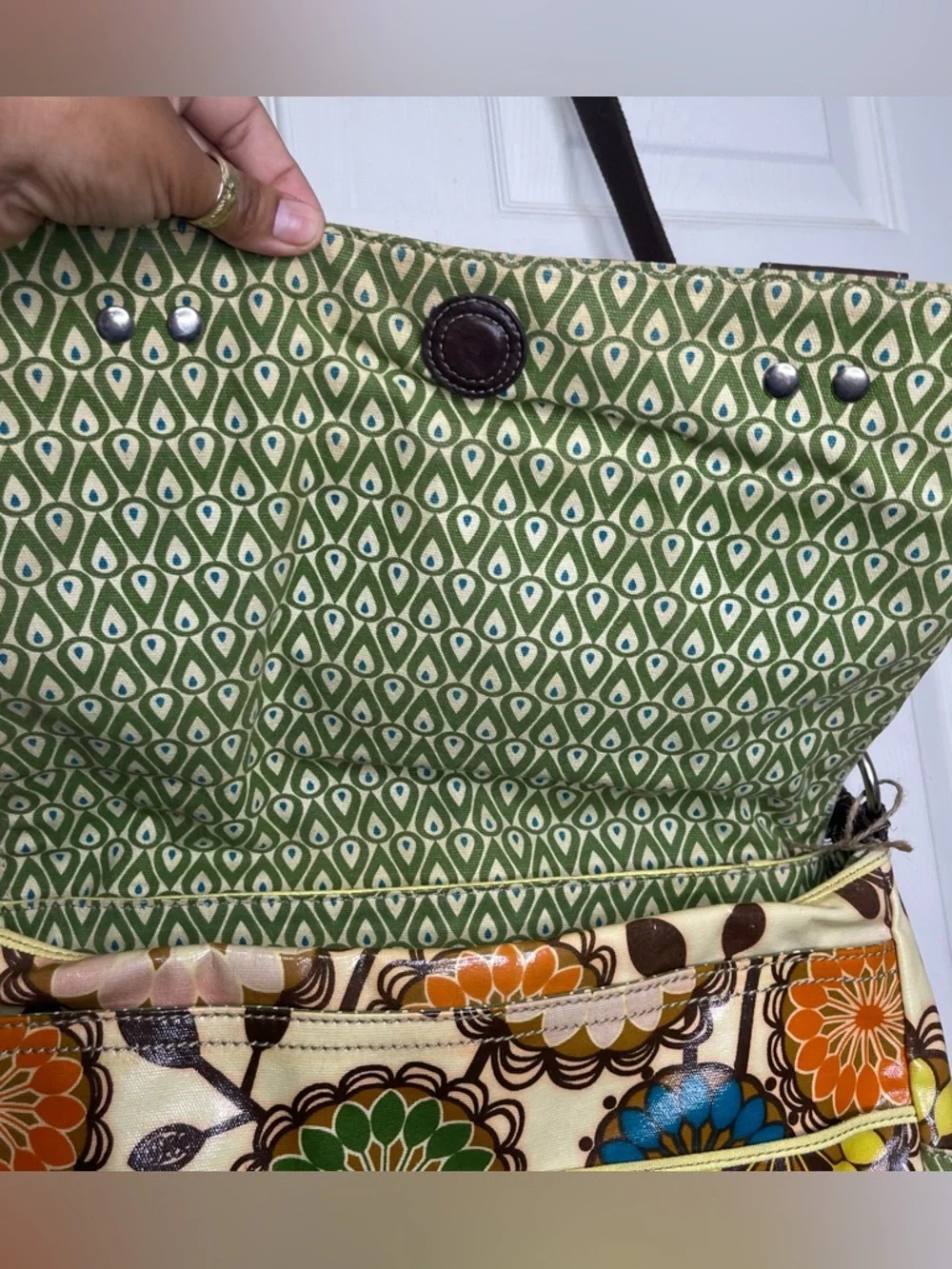 Fossil Color Coated Canvas Shoulder Crossbody Computer Bag Travel Bag